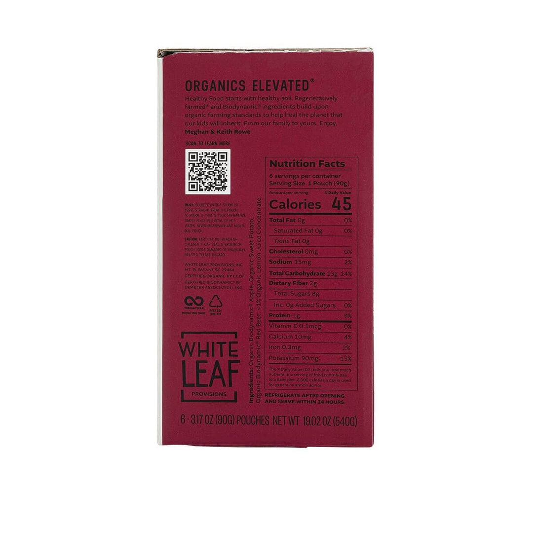 White Leaf Provisions - Organic Regenerative Apple + Sweet Potato + Beet Puree: 90g pouch