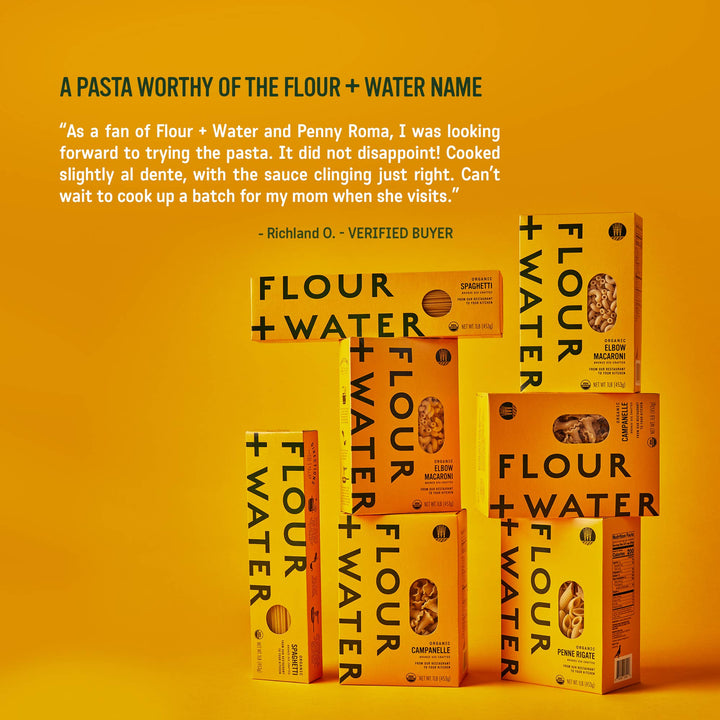 Flour + Water Foods - Organic Spaghetti Pasta, Regenerative Farmed, 20oz