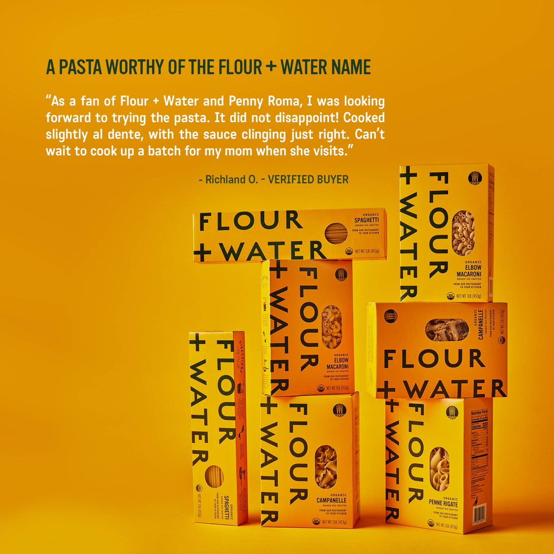 Flour + Water Foods - Organic Campanelle Pasta, Regenerative Farmed, 12oz