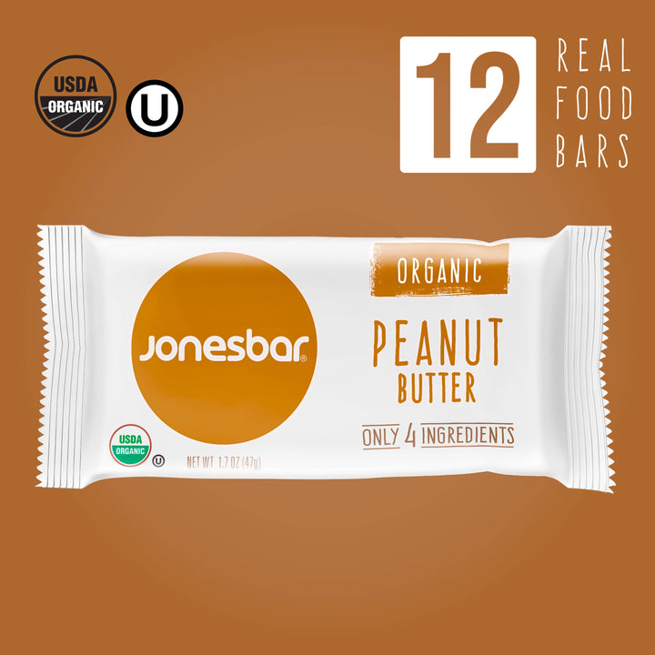 Jonesbar - JONESBAR Peanut Butter Organic Fruit &amp; Nut Bar, Vegan Snack