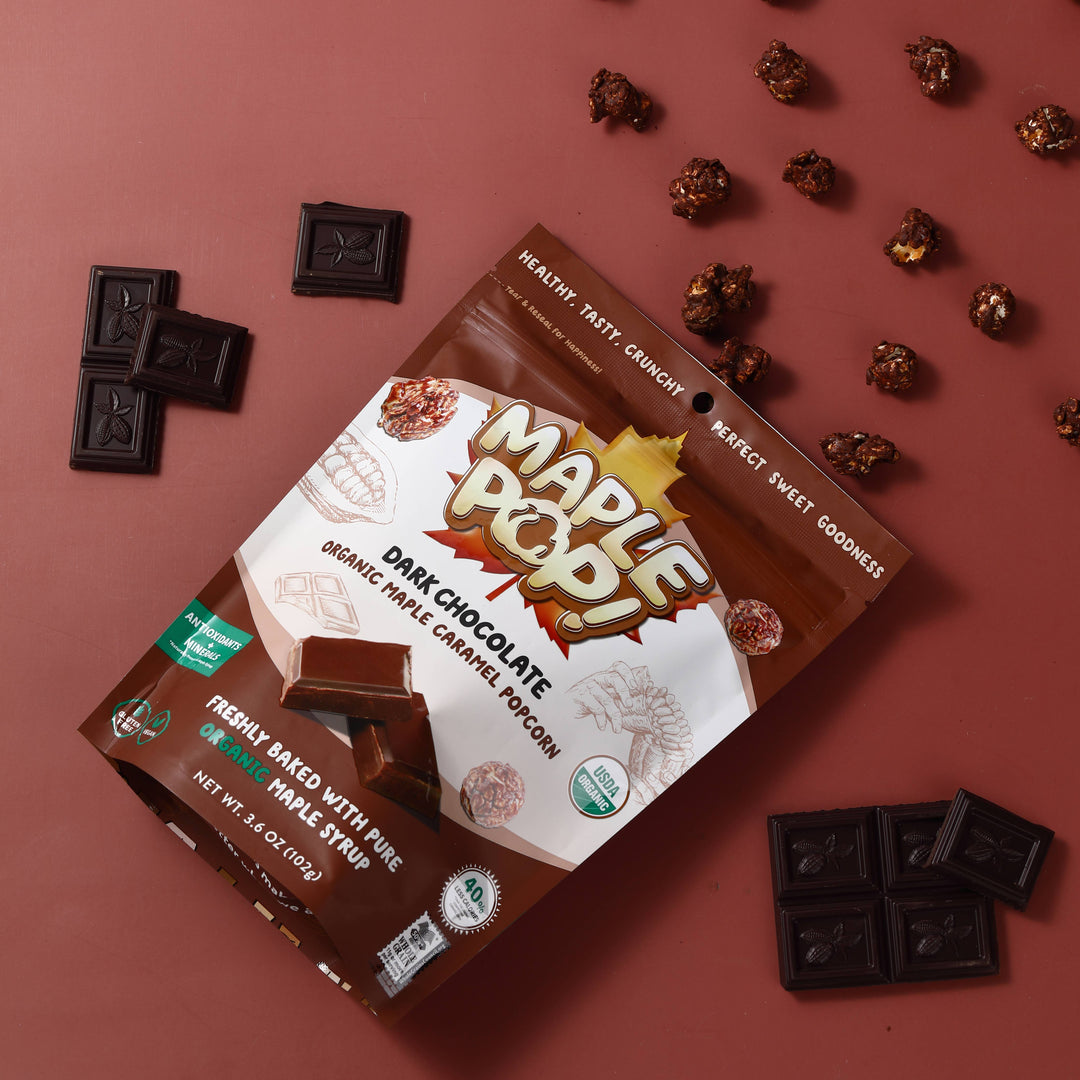 Better Together Foods - Maple Pop! Organic Maple Caramel Popcorn - Dark Chocolate