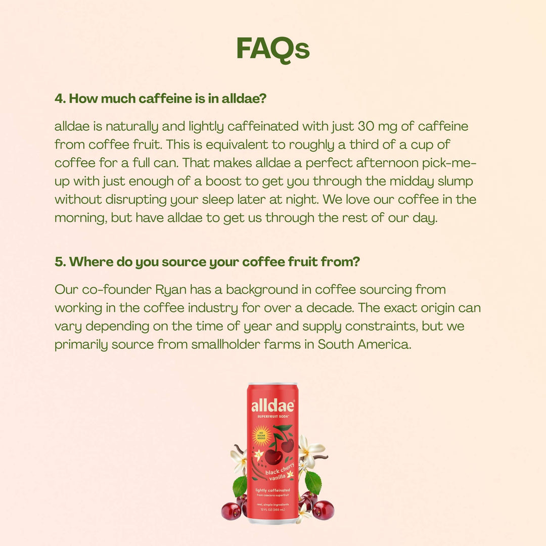 alldae superfruit soda - Black Cherry Vanilla Drink | Soda | Lightly Caffeinated Soda