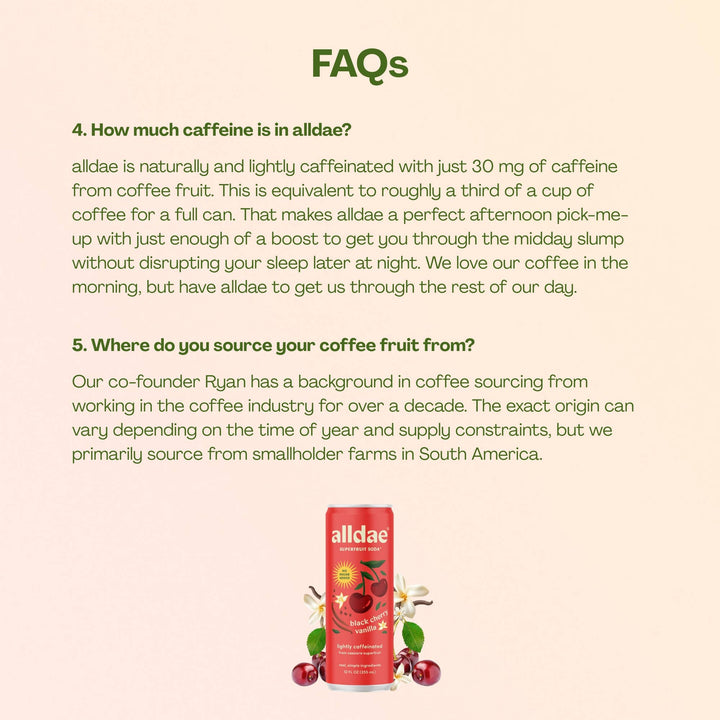 alldae superfruit soda - Black Cherry Vanilla Drink | Soda | Lightly Caffeinated Soda