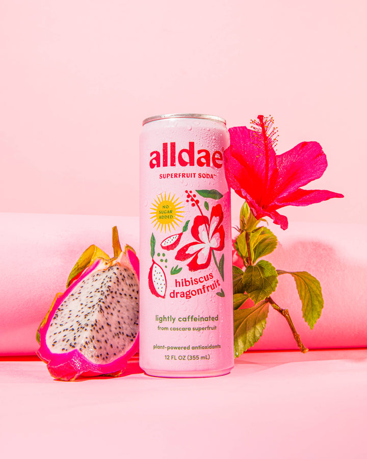alldae superfruit soda - Hibiscus Dragonfruit Drink | Soda | Lightly Caffeinated Soda