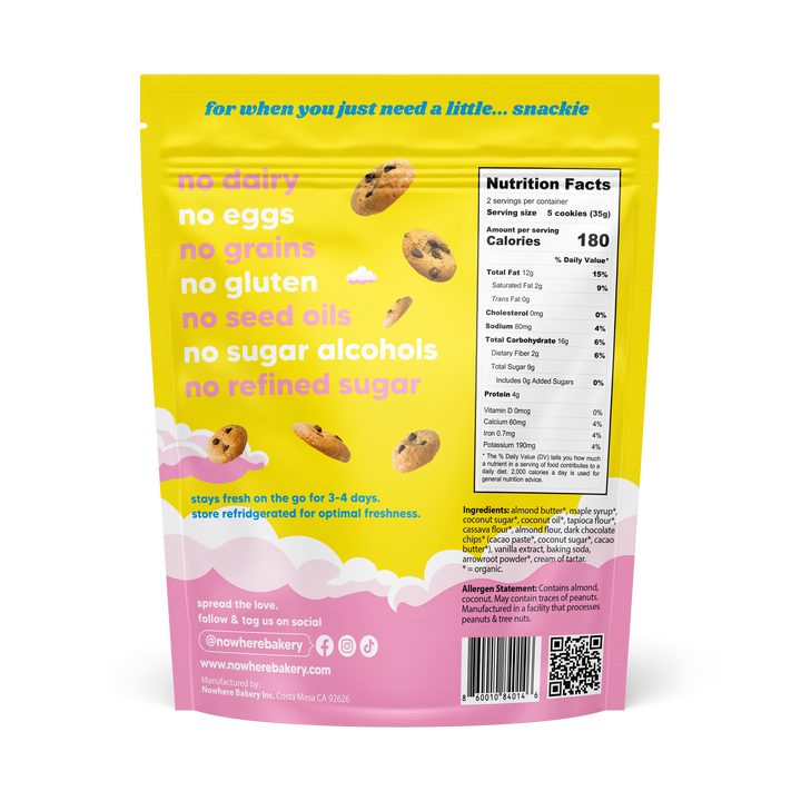 Nowhere Bakery - Choc Chip Snackies