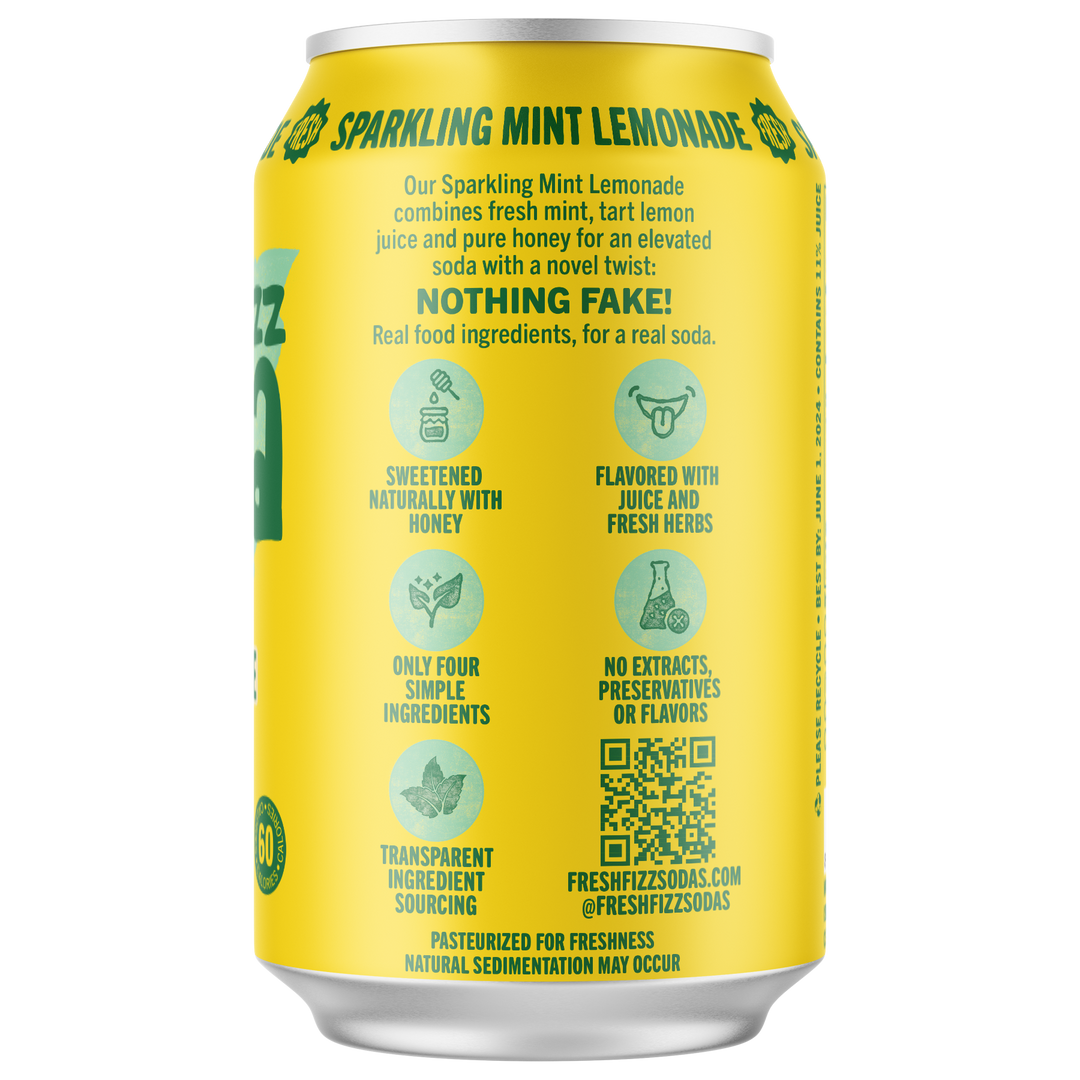 Fresh Fizz Sodas - Sparkling Mint Lemonade - Natural Soda