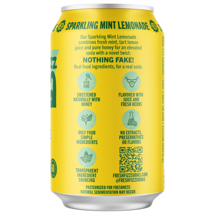 Fresh Fizz Sodas - Sparkling Mint Lemonade - Natural Soda