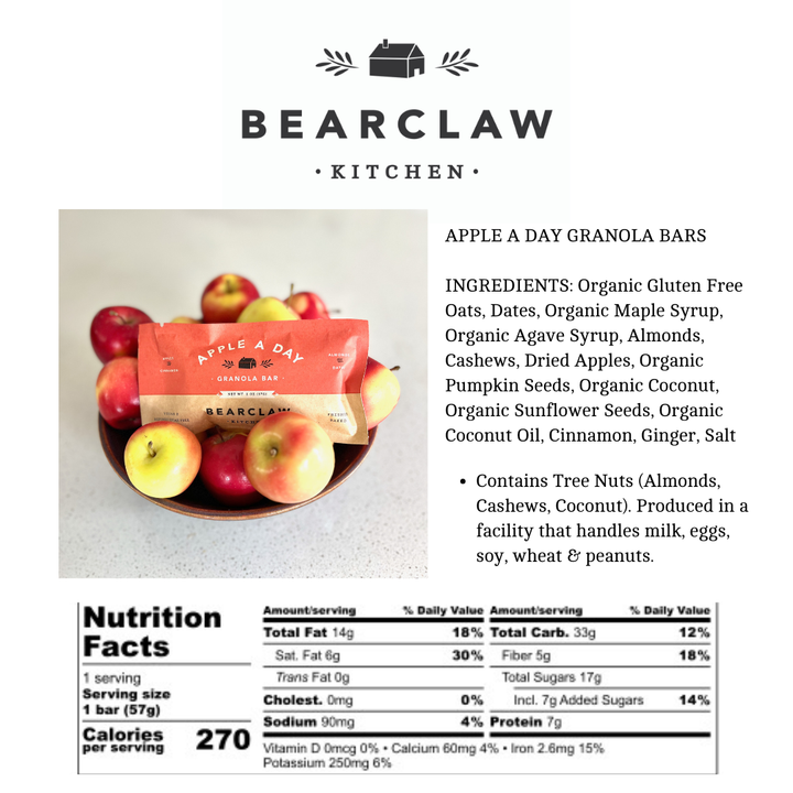 Bearclaw Kitchen - Apple a Day Granola Bar