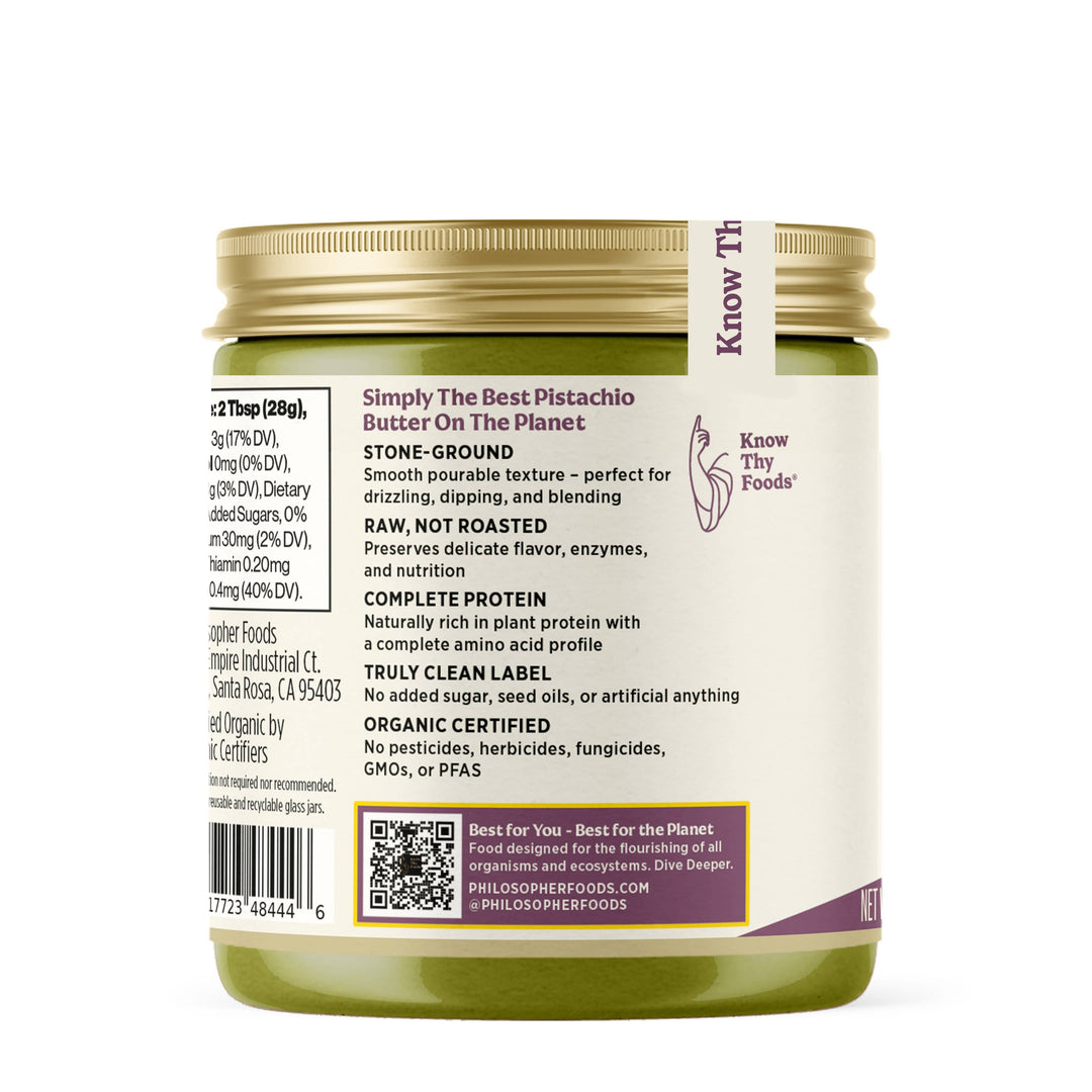 Philosopher Foods - Silky Smooth Raw Pistachio Butter 6oz