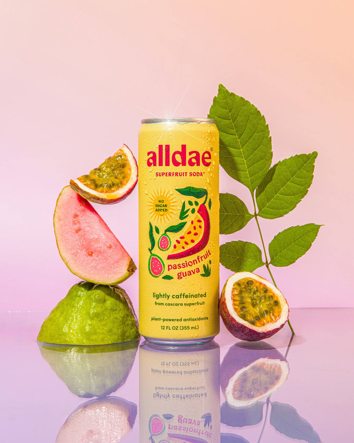 alldae superfruit soda - Passionfruit Guava Drink | Soda | Lightly Caffeinated Soda