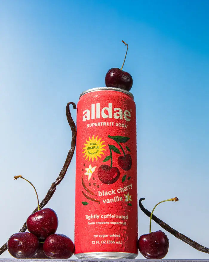 alldae superfruit soda - Black Cherry Vanilla Drink | Soda | Lightly Caffeinated Soda