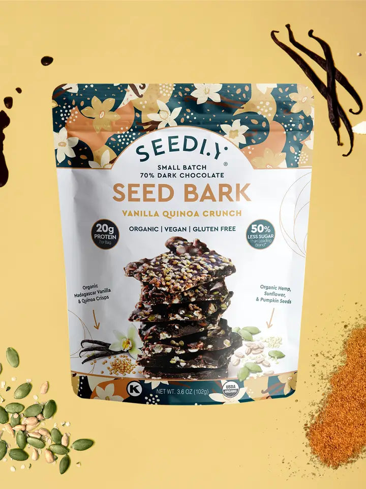 SEEDLY, Vanilla Quinoa Crunch, Dark Chocolate Bark