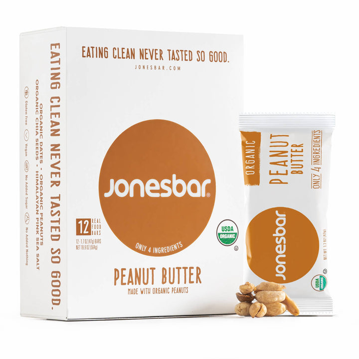 Jonesbar - JONESBAR Peanut Butter Organic Fruit &amp; Nut Bar, Vegan Snack