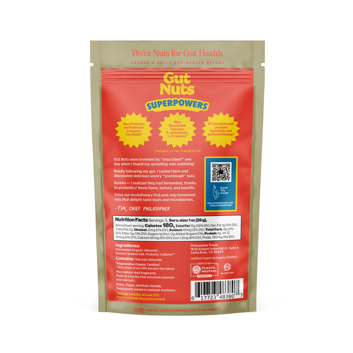 Philosopher Foods - Gut Nuts - Sprouted &amp; Fermented "Sourdough" Almonds