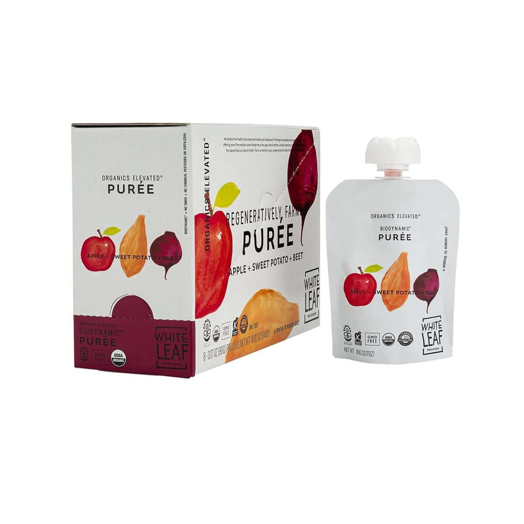 White Leaf Provisions - Organic Regenerative Apple + Sweet Potato + Beet Puree: 90g pouch