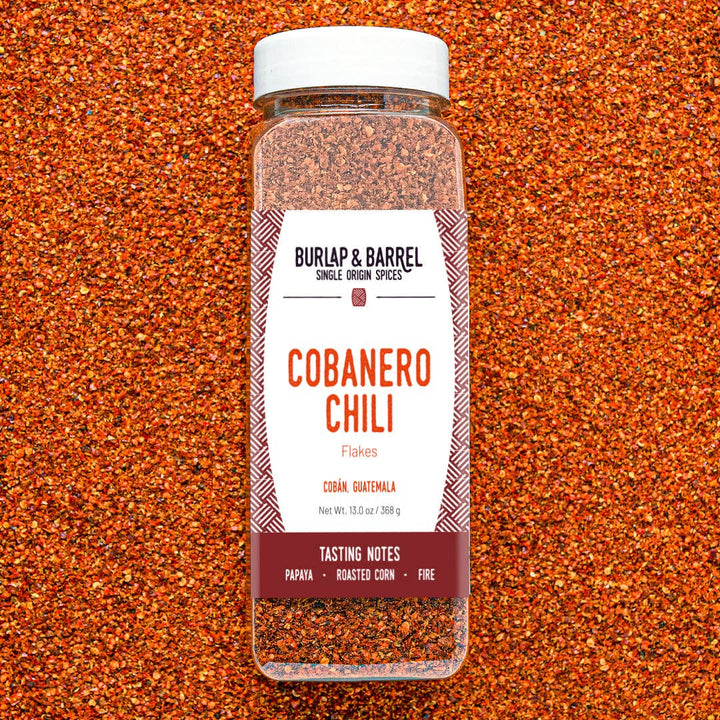Burlap &amp; Barrel - Cobanero Chili Flakes - Single Origin Spice &amp; Seasoning: 1.5 oz glass jar