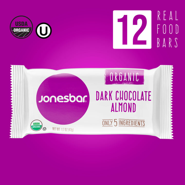Jonesbar - JONESBAR Dark Chocolate Almond Organic Fruit &amp; Nut Bar Vegan