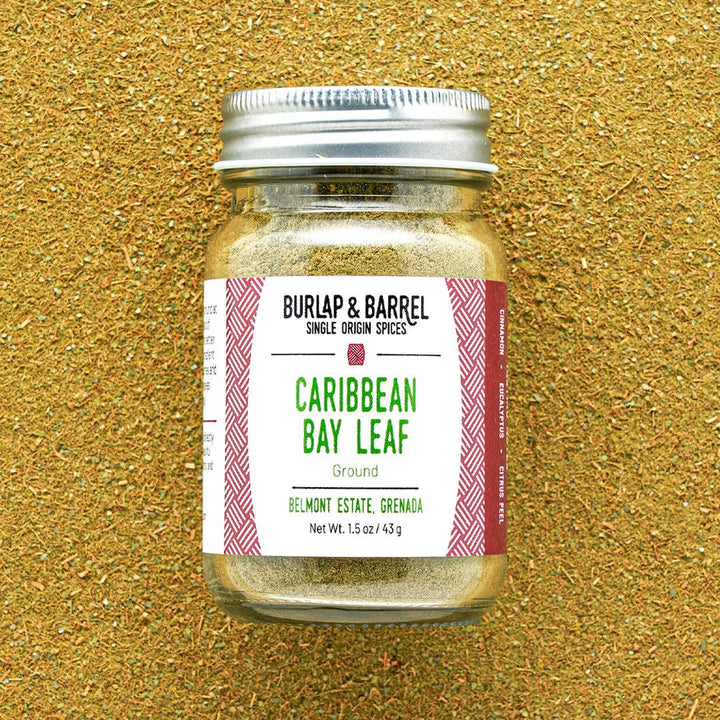 Burlap &amp; Barrel - Caribbean Bay Leaves - Single Origin Spice &amp; Seasoning: 1.5 oz glass jar
