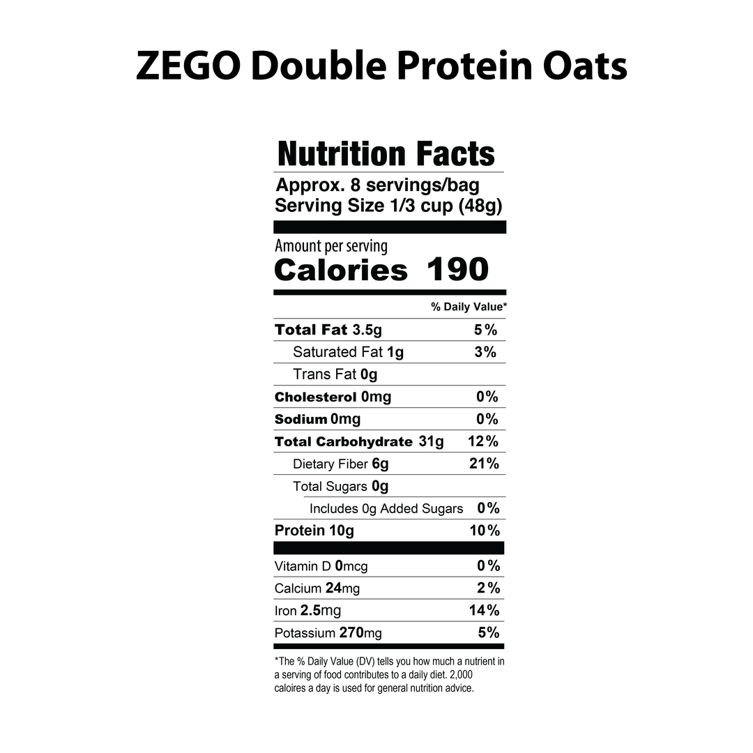 Zego - Organic Gluten-free Double Protein Oats (14 Oz)
