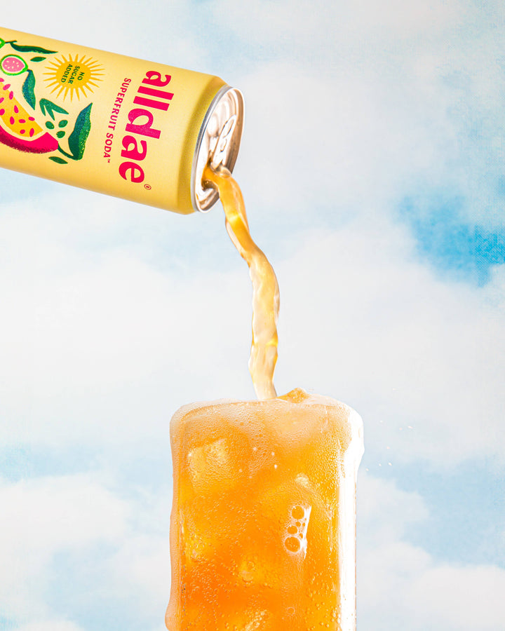 alldae superfruit soda - Passionfruit Guava Drink | Soda | Lightly Caffeinated Soda