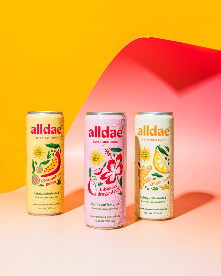 alldae superfruit soda - Ginger Yuzu Drink | Healthy Soda | Lightly Caffeinated Soda
