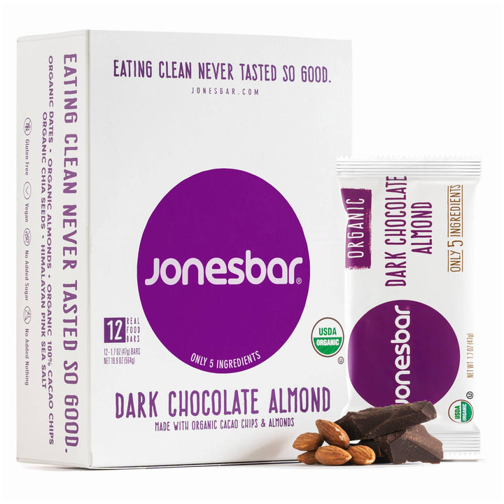 Jonesbar - JONESBAR Dark Chocolate Almond Organic Fruit &amp; Nut Bar Vegan