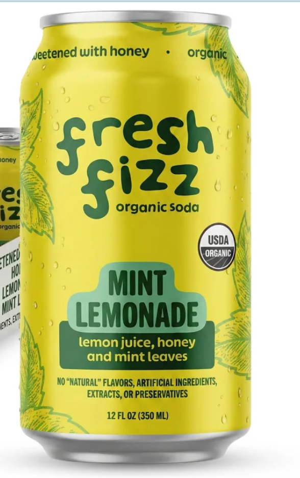 Fresh Fizz Sodas - Sparkling Mint Lemonade - Natural Soda
