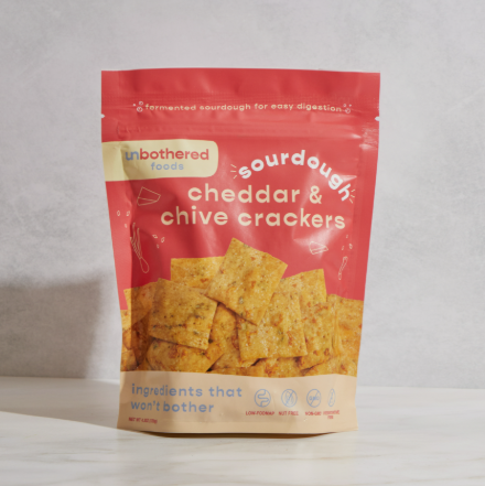 Unbothered Foods - Sourdough Cheddar &amp; Chive Crackers