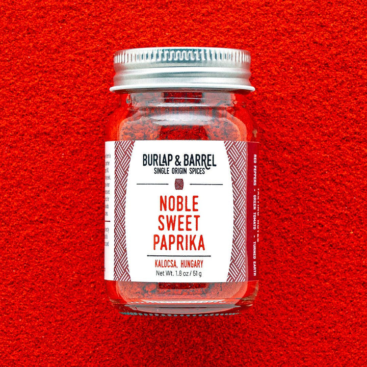 Burlap &amp; Barrel - Noble Sweet Paprika - Single Origin Spice &amp; Seasoning: 1.8 oz glass jar
