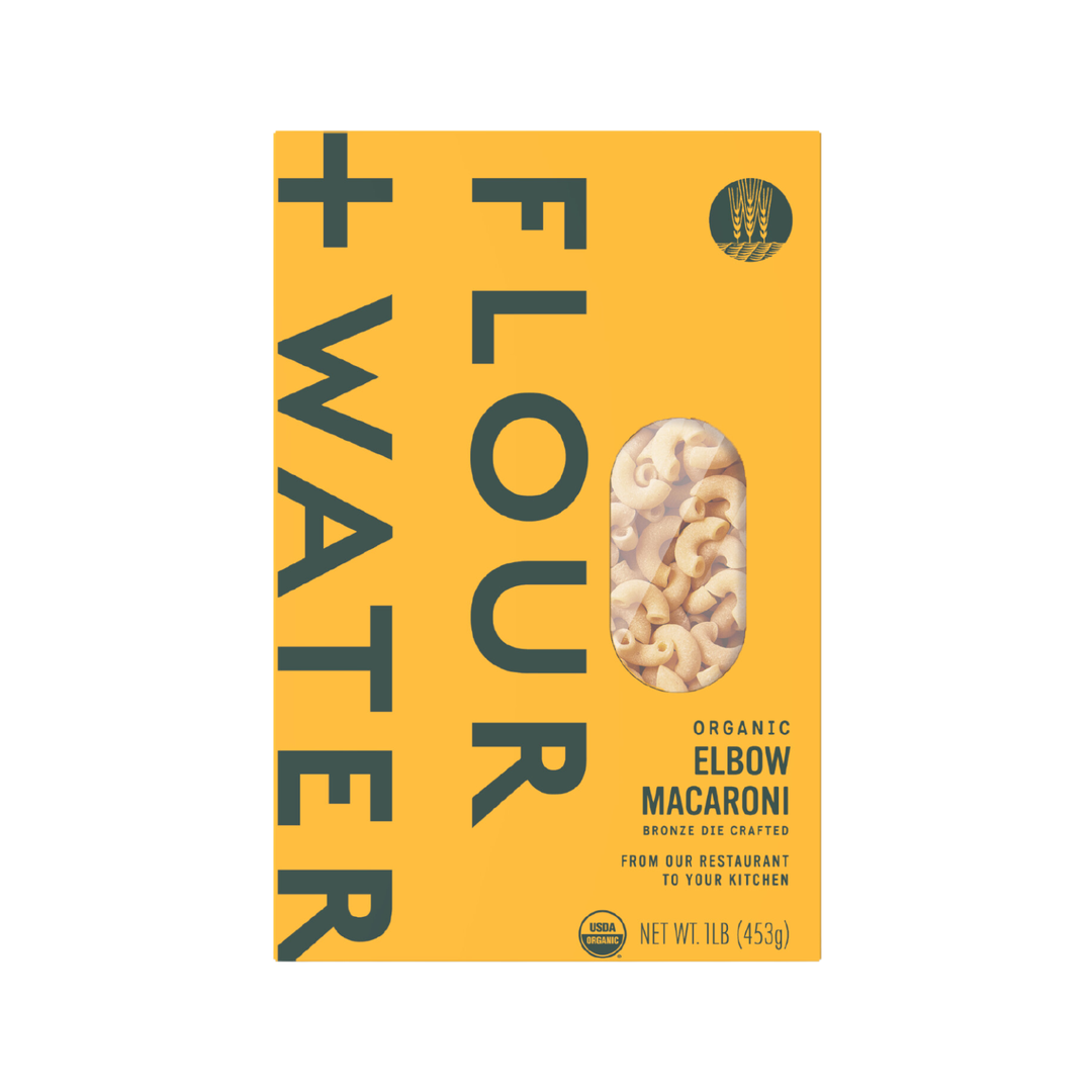 Flour + Water Foods - Organic Elbow Macaroni Pasta, Regenerative Farmed, 16oz
