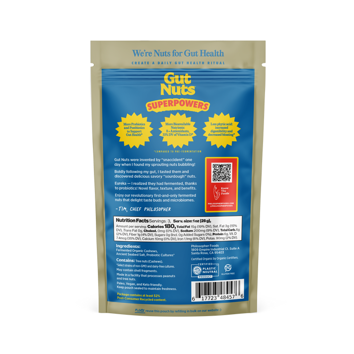 Philosopher Foods - Gut Nuts - Sprouted &amp; Fermented "Sourdough" Cashews