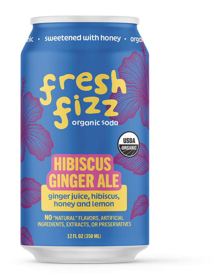 Fresh Fizz Sodas - Hibiscus Ginger Ale - Natural Soda