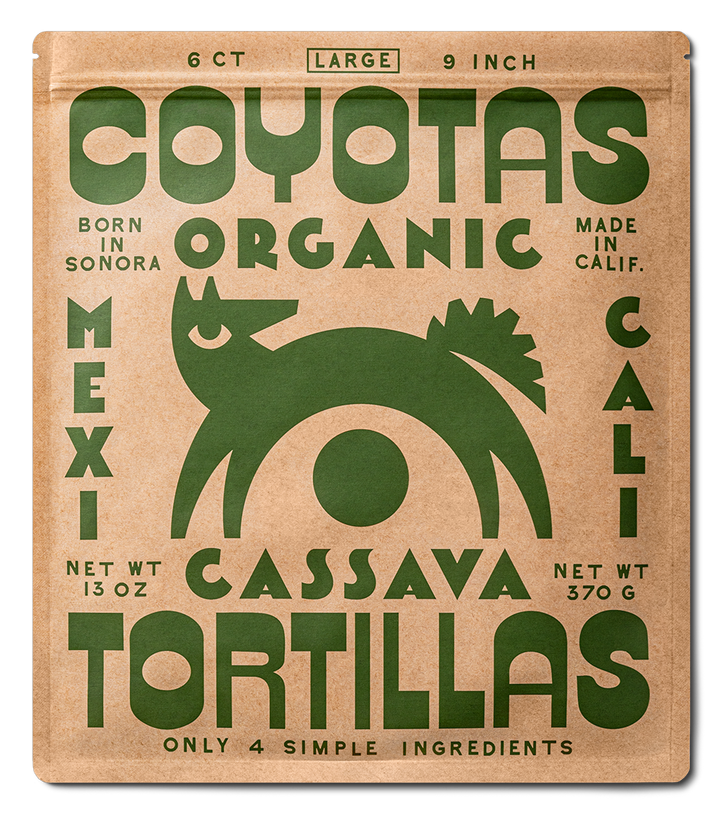 COYOTAS - Organic Cassava Tortillas LARGE (9")