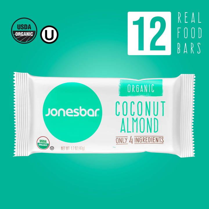 Jonesbar - JONESBAR Coconut Almond Organic Fruit &amp; Nut Bar, Gluten Free