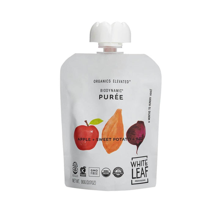 White Leaf Provisions - Organic Regenerative Apple + Sweet Potato + Beet Puree: 90g pouch
