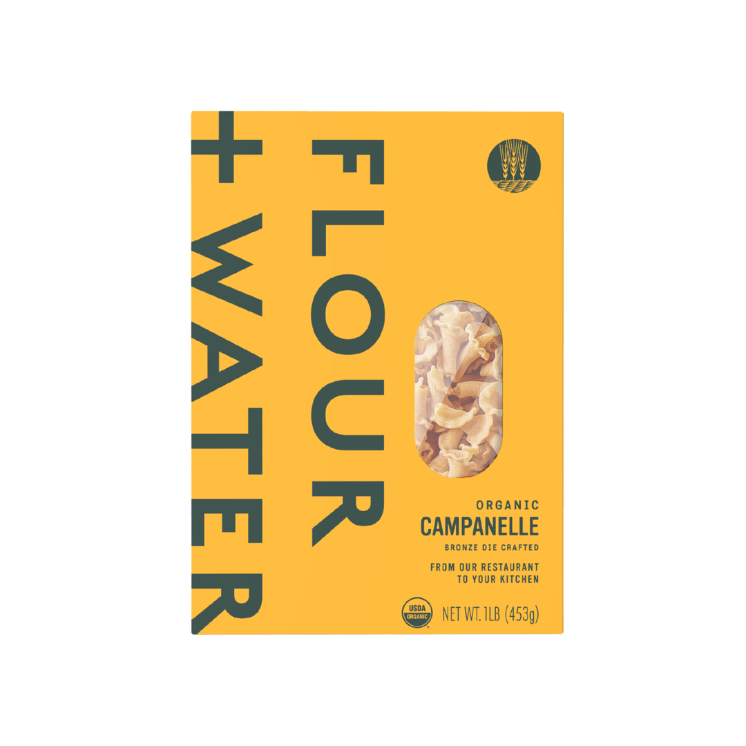 Flour + Water Foods - Organic Campanelle Pasta, Regenerative Farmed, 12oz