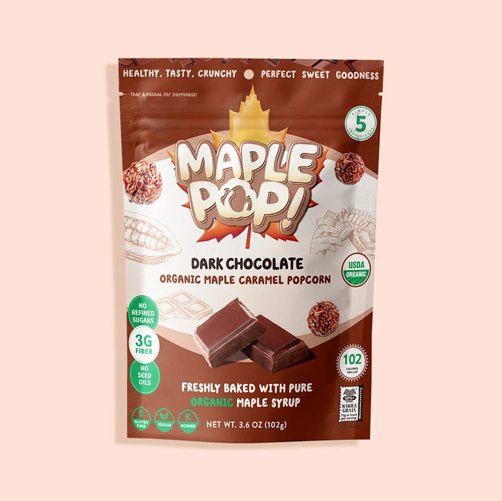 Better Together Foods - Maple Pop! Organic Maple Caramel Popcorn - Dark Chocolate