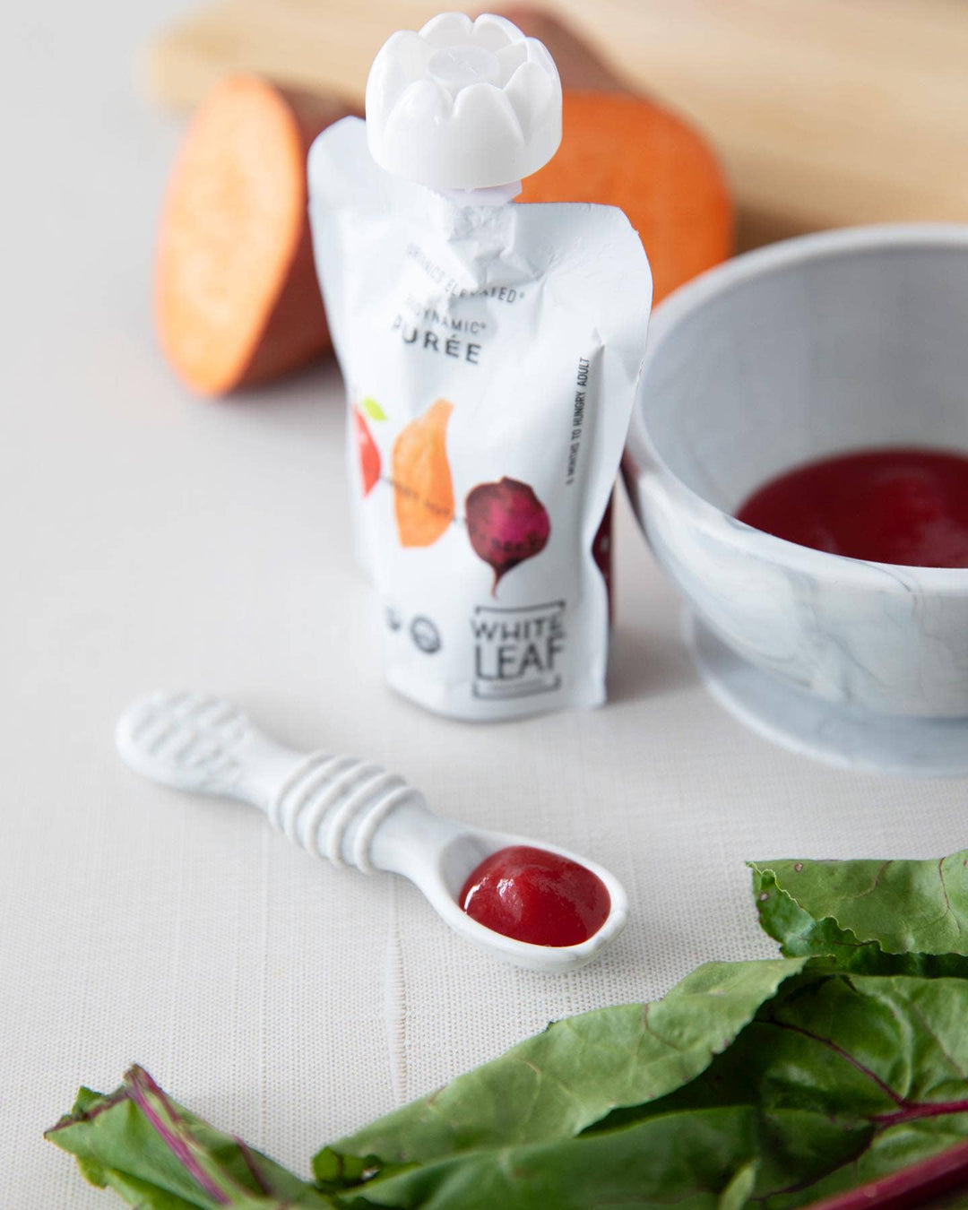 White Leaf Provisions - Organic Regenerative Apple + Sweet Potato + Beet Puree: 90g pouch