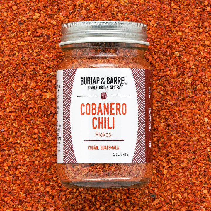Burlap &amp; Barrel - Cobanero Chili Flakes - Single Origin Spice &amp; Seasoning: 1.5 oz glass jar