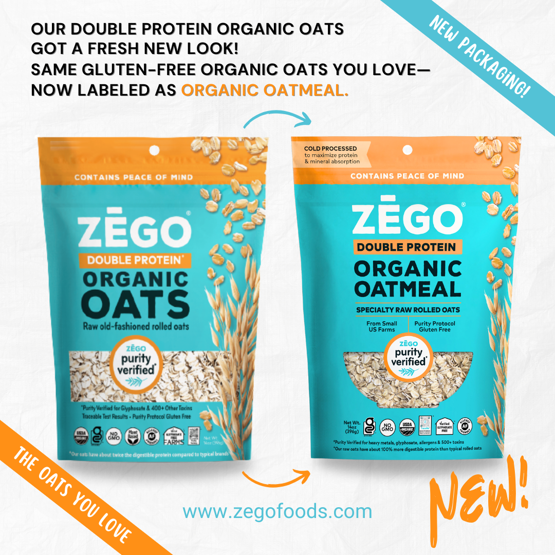 Zego - Organic Gluten-free Double Protein Oats (14 Oz)