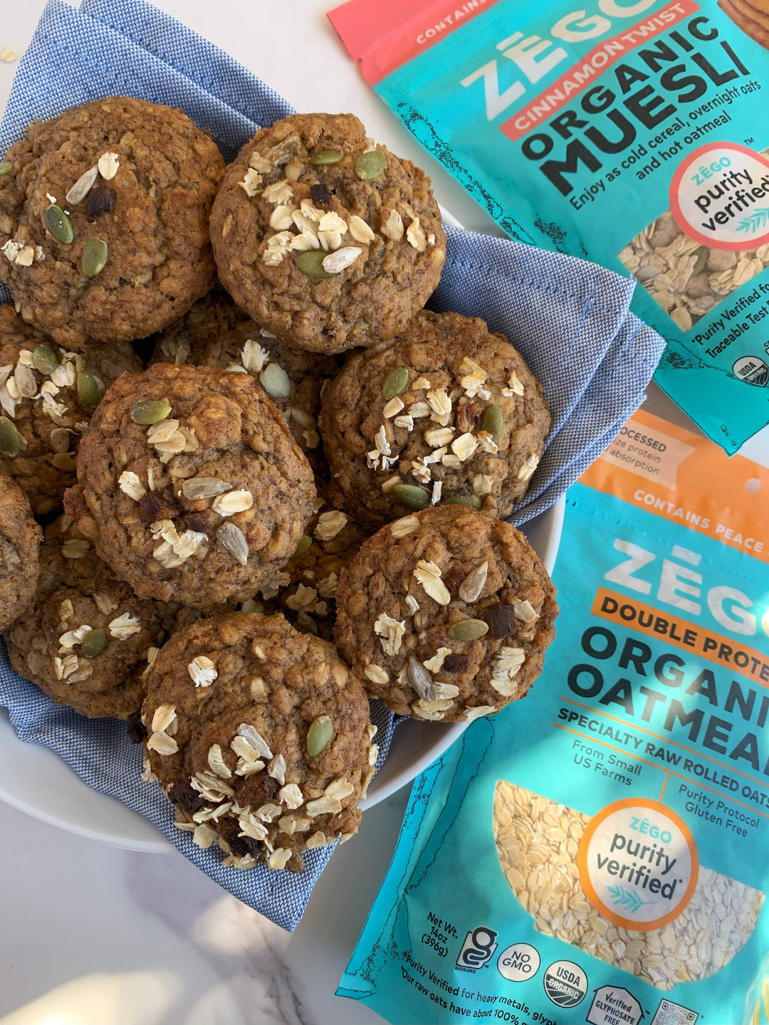 Zego - Organic Gluten-free Double Protein Oats (14 Oz)