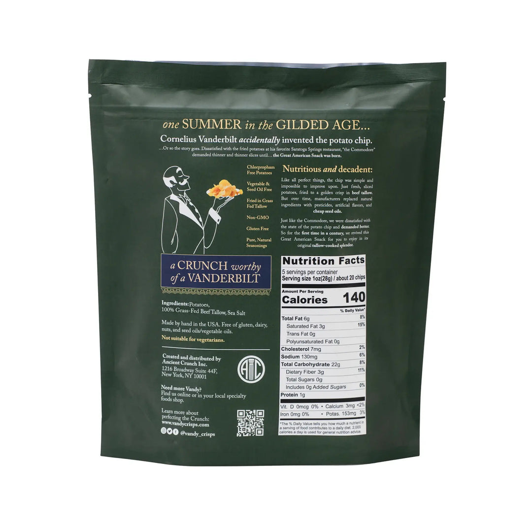 Ancient Crunch - Vandy Crisps, Original, 5oz Bag Case