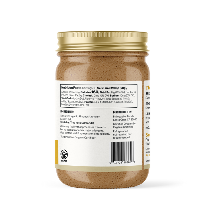 Philosopher Foods - Naked Creamy Sprouted Almond Butter 16oz