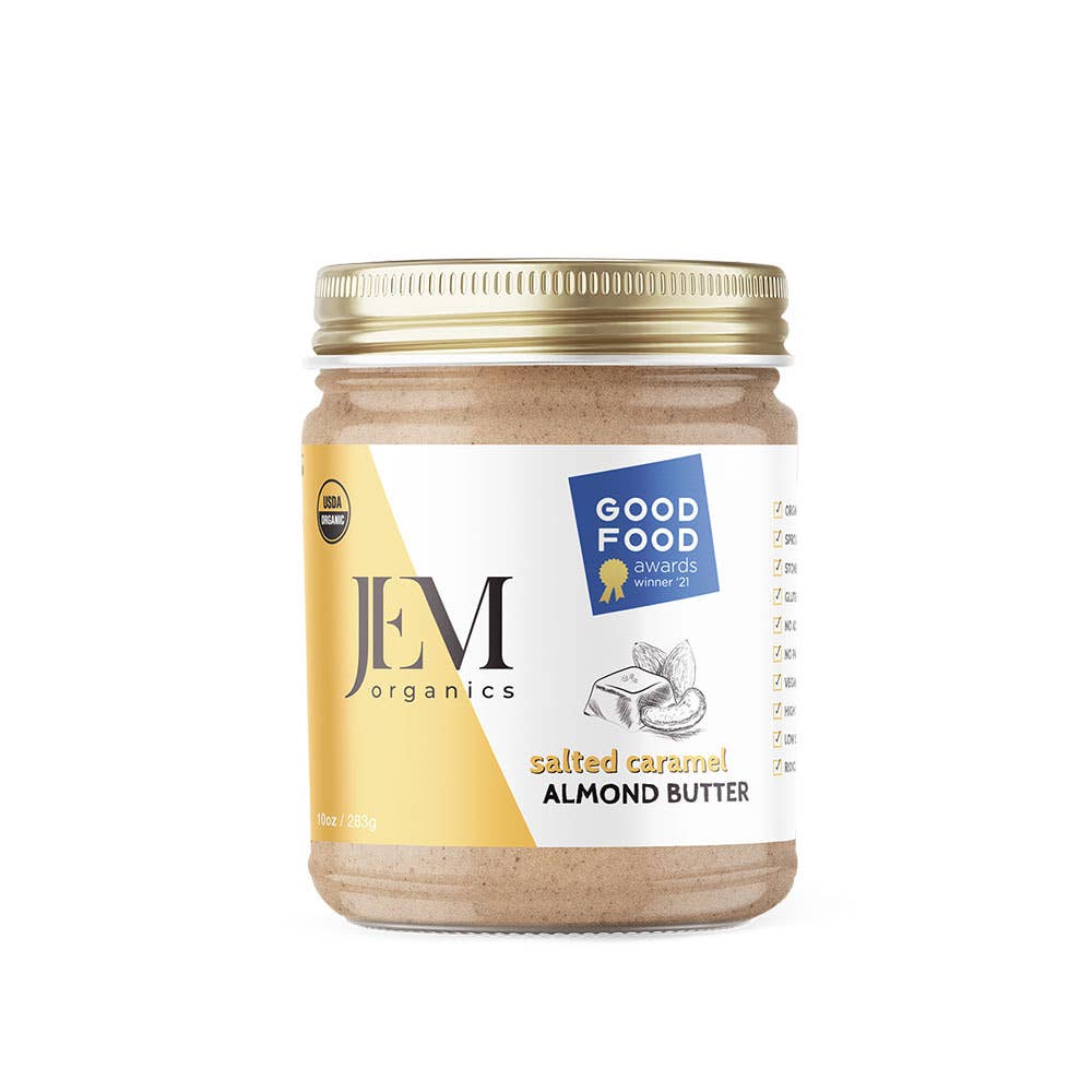 JEM Organics - NEW! 10oz JEM Organics Sprouted Salted Caramel Almond Butter