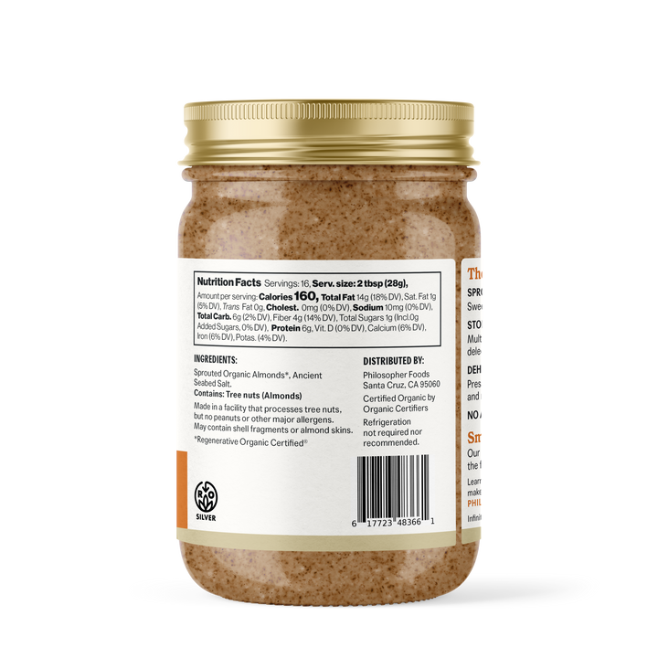 Philosopher Foods - Naked Crunchy Sprouted Almond Butter 16oz