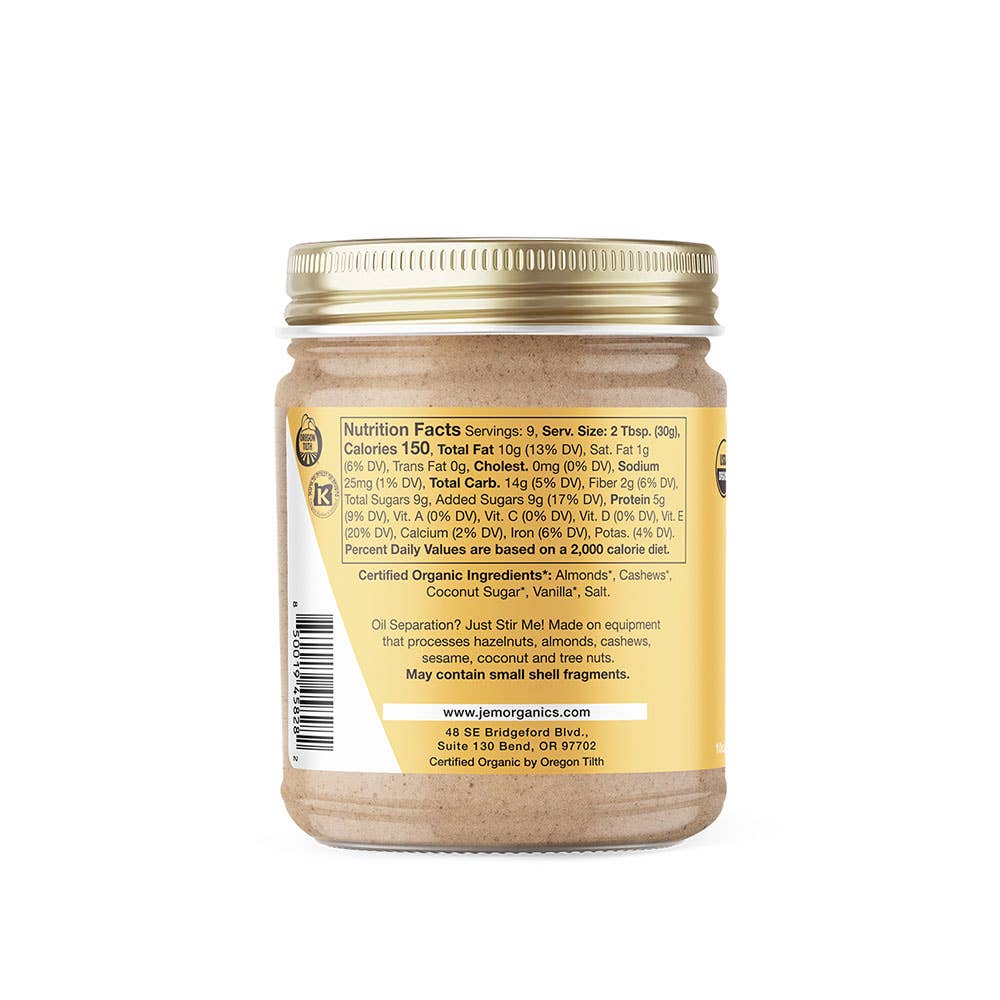 JEM Organics - NEW! 10oz JEM Organics Sprouted Salted Caramel Almond Butter