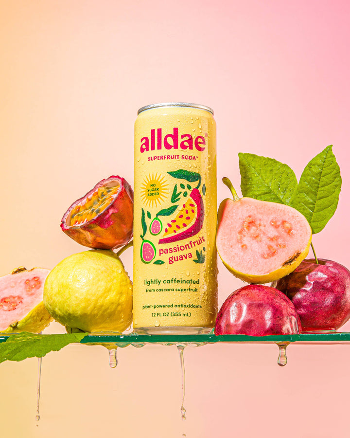 alldae superfruit soda - Passionfruit Guava Drink | Soda | Lightly Caffeinated Soda